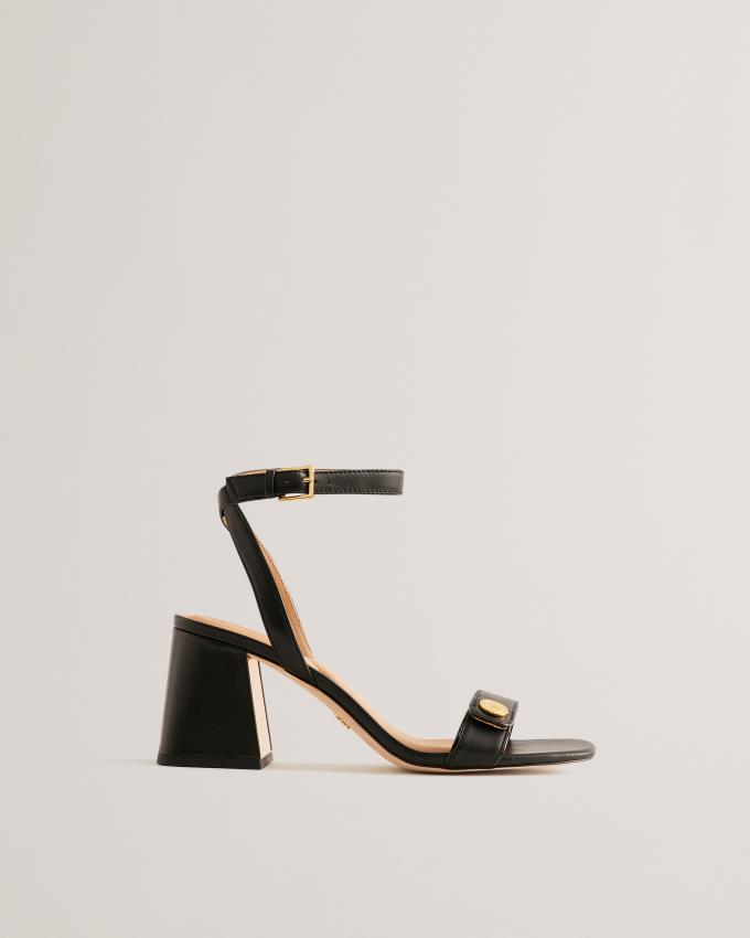 Sandale Ted Baker Block Heel With Coin Detail Noir Femme | XCE-13937163